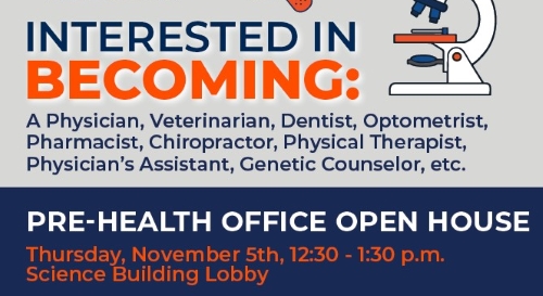 Pre-Health Open House flyer